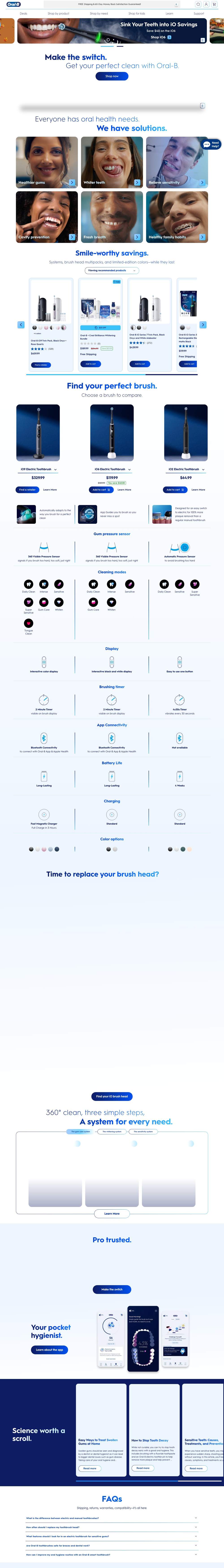 Oralb landing page: Sort by