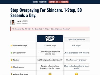 PrettyBoy landing page