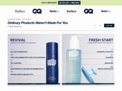 PrettyBoy landing page