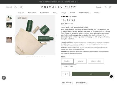 Primally Pure Skincare landing page