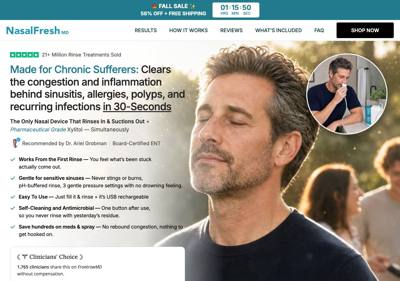 NasalFresh MD landing page