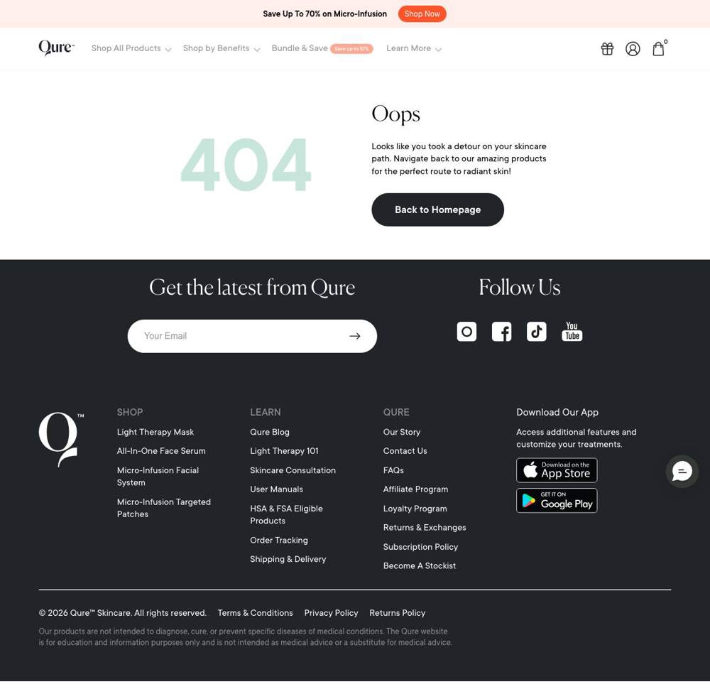 NasalFresh MD landing page: Oops