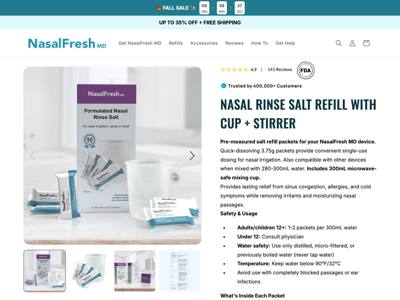 NasalFresh MD landing page