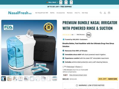 NasalFresh MD landing page