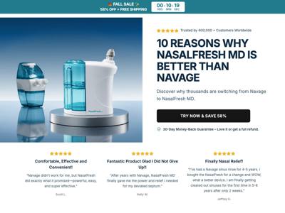 NasalFresh MD landing page