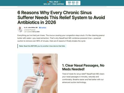 NasalFresh MD landing page