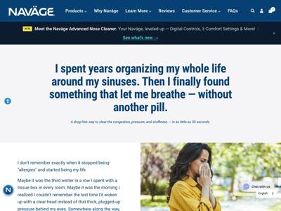 Navage landing page