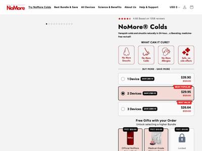 TryNoMore landing page