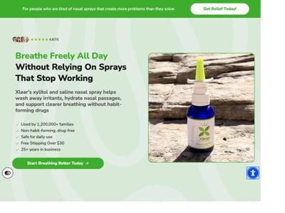 Xlear landing page