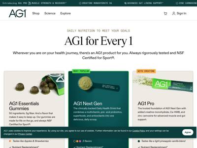 AG1 by Athletic Greens landing page