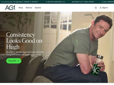 AG1 by Athletic Greens landing page