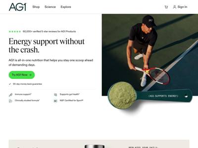 AG1 by Athletic Greens landing page