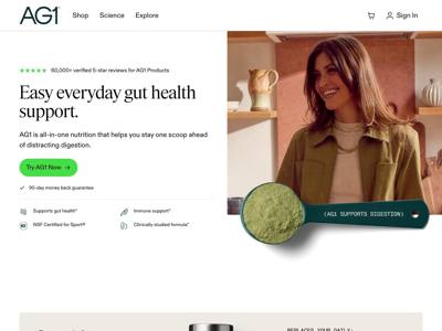 AG1 by Athletic Greens landing page
