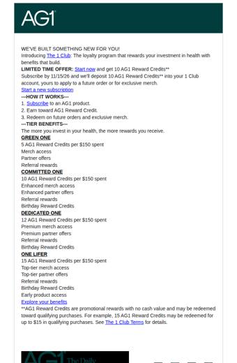 AG1 email