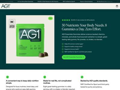 AG1 landing page