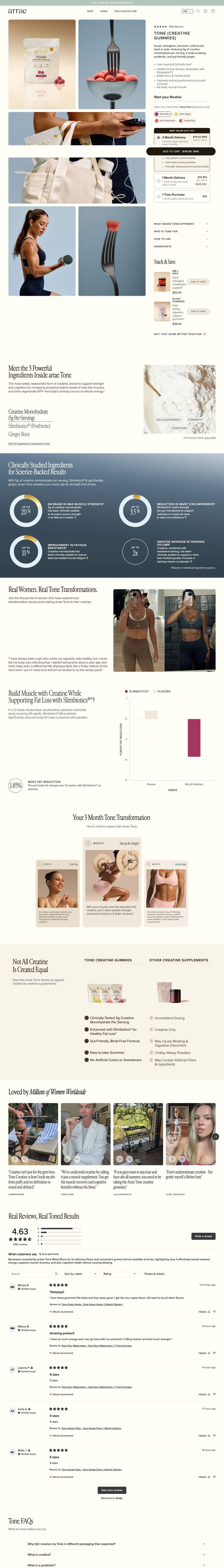 Arrae landing page: Your Cart(0)