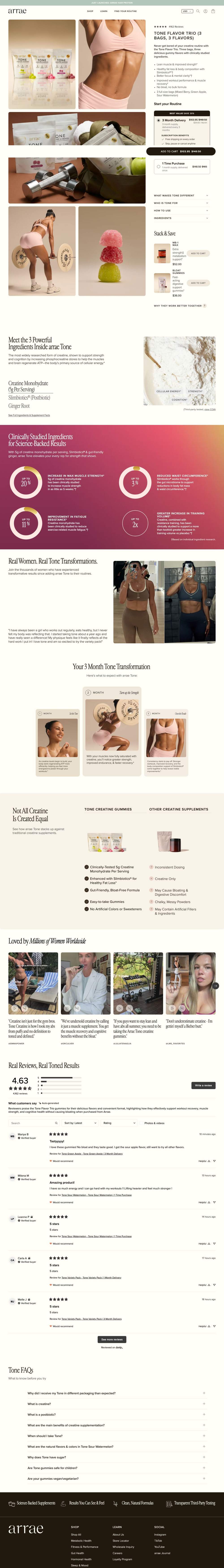 Arrae landing page: Your Cart(0)