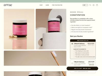 Arrae landing page