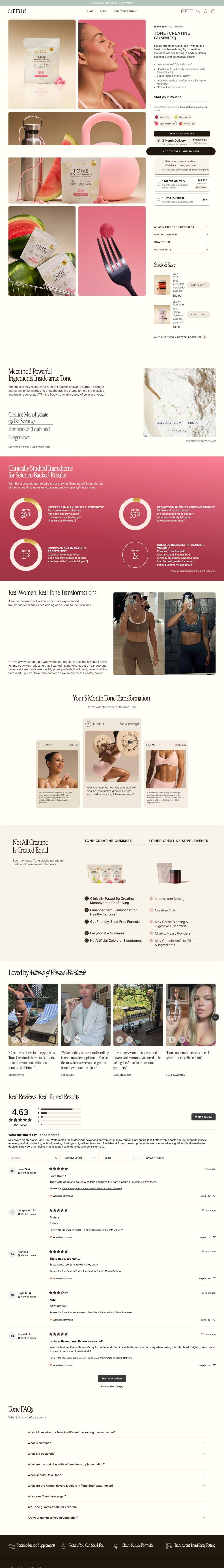 Arrae landing page: Your Cart(0)