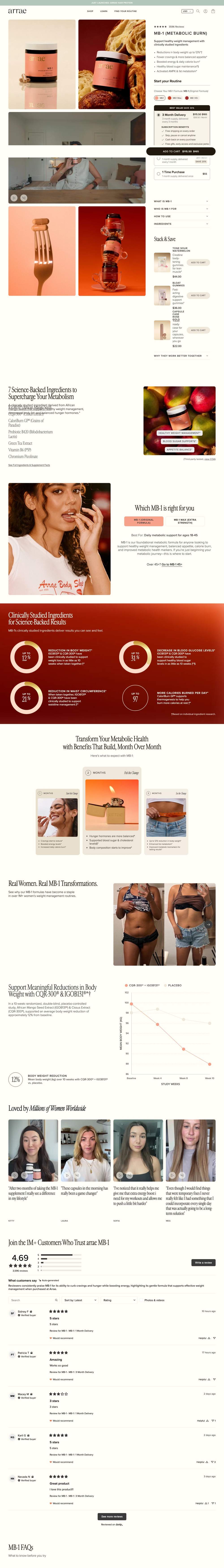 Arrae landing page: Your Cart(0)