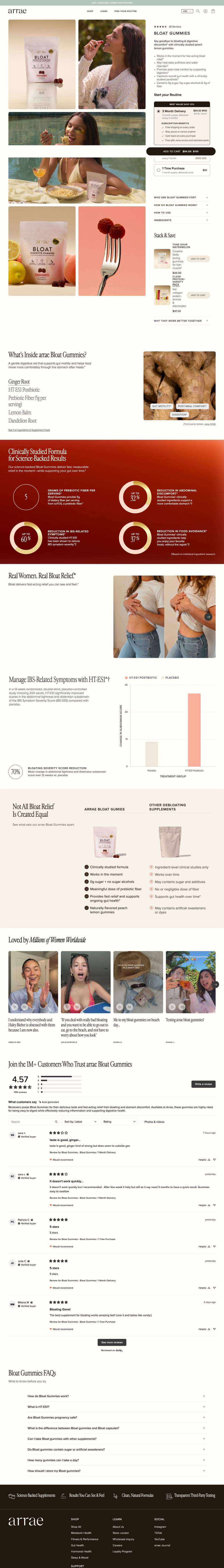 Arrae landing page: Your Cart(0)
