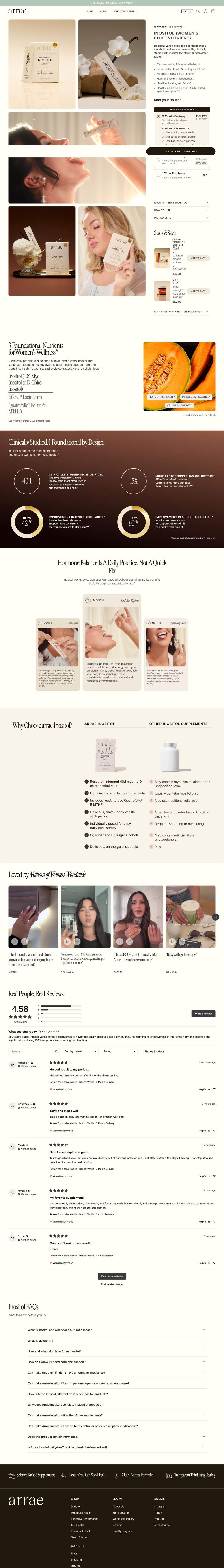 Arrae landing page: Your Cart(0)