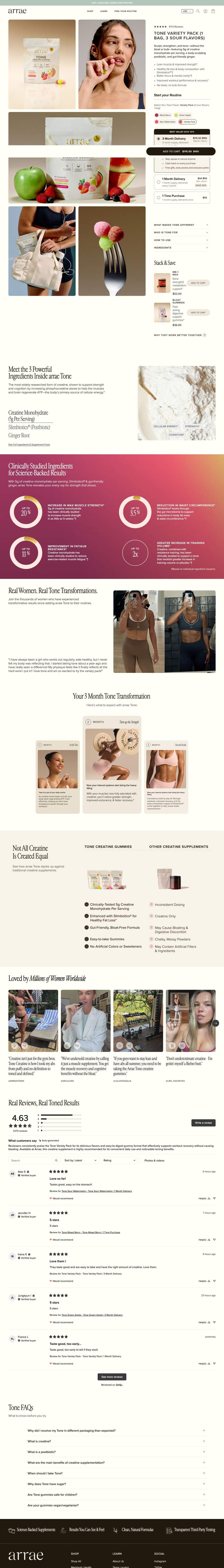 Arrae landing page: Your Cart(0)
