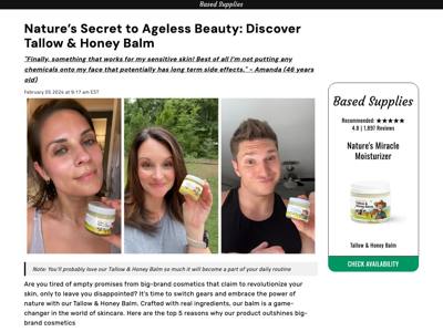Based Supplies landing page