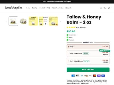 Based Supplies landing page