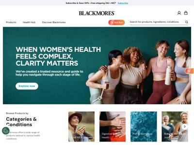 Blackmores landing page