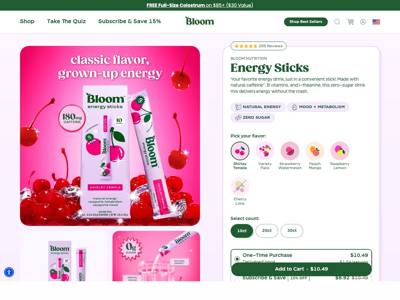 Bloom Nutrition landing page