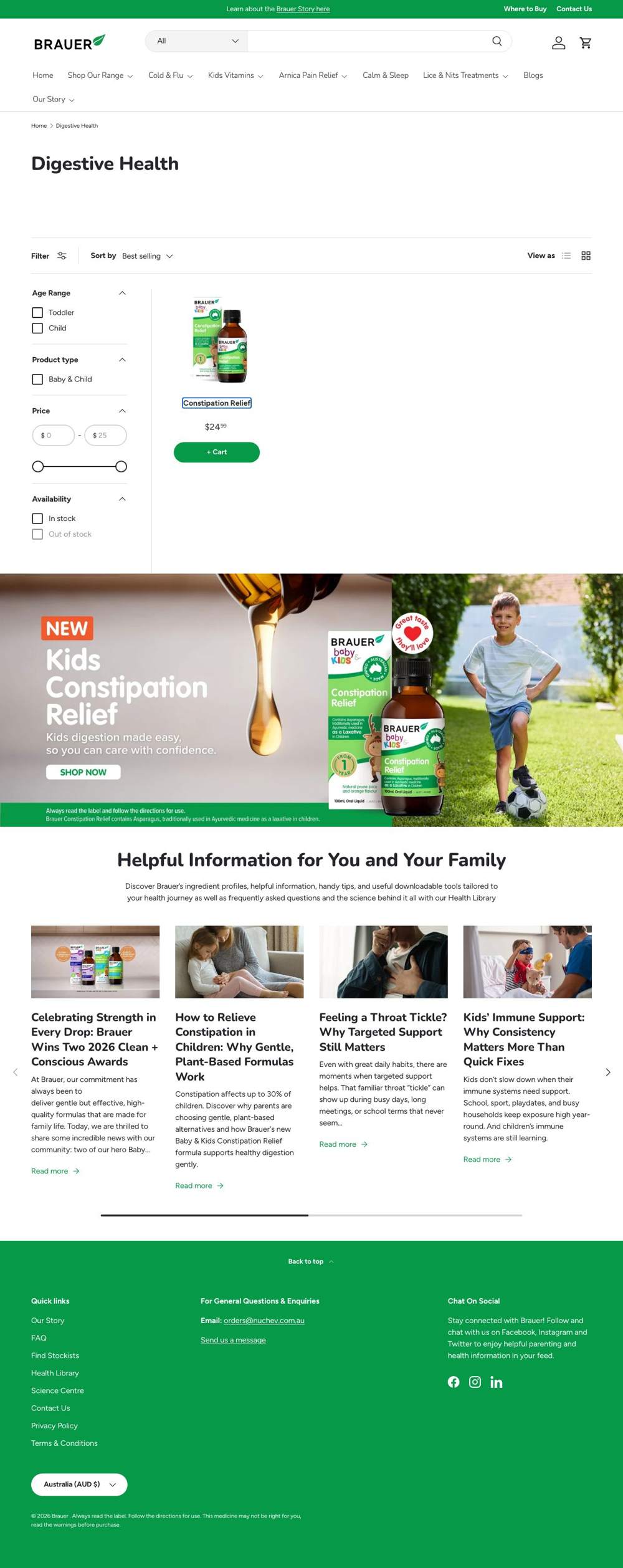 Brauer Natural Medicine landing page: Digestive Health