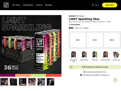 DrinkLMNT landing page