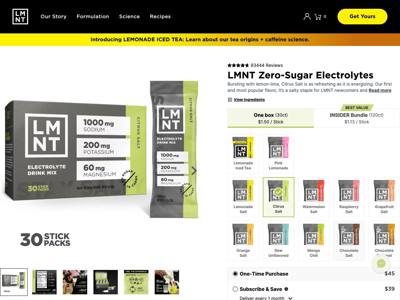 DrinkLMNT landing page