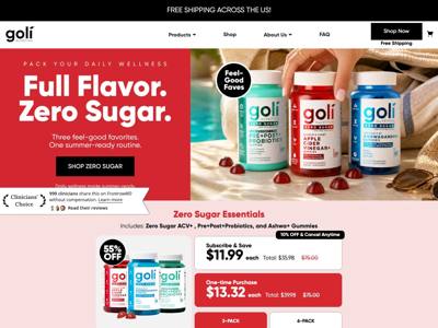 Goli Nutrition landing page