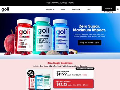Goli Nutrition landing page
