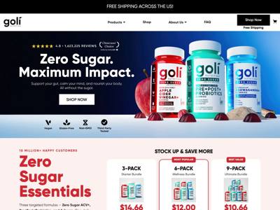 Goli Nutrition landing page