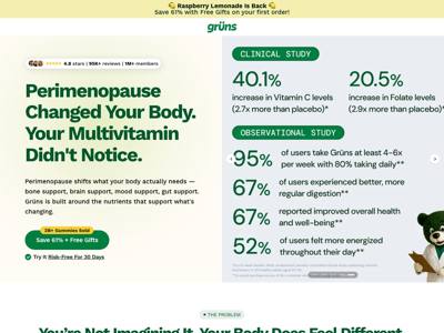 Grüns landing page