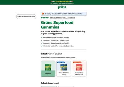 Grüns landing page