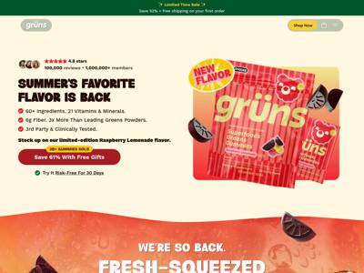 Grüns landing page