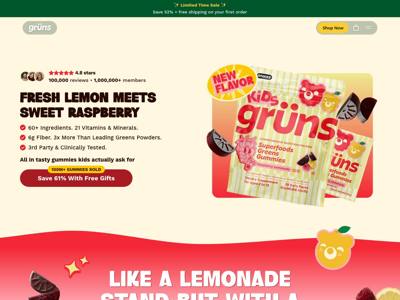 Grüns landing page