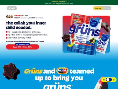 Grüns landing page