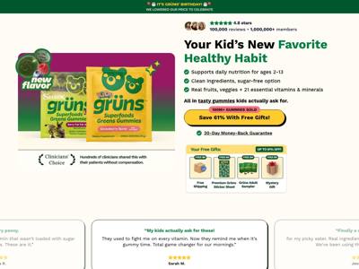 Grüns landing page