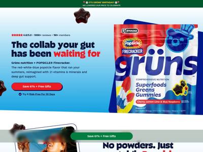 Grüns landing page