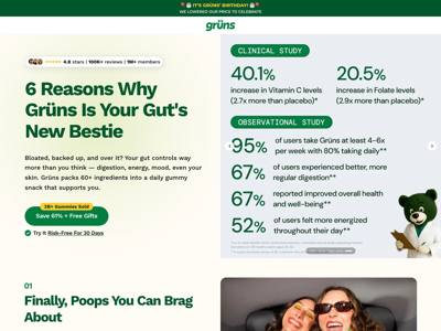 Grüns landing page