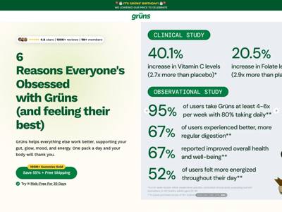 Grüns landing page