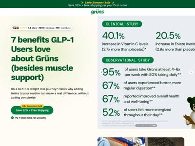 Grüns landing page