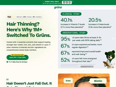 Grüns landing page