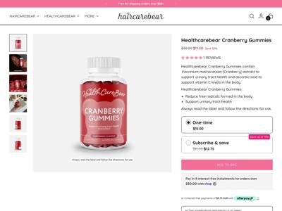 Haircarebear landing page