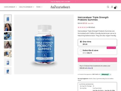 Haircarebear landing page